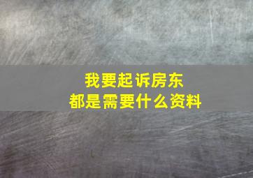 我要起诉房东 都是需要什么资料